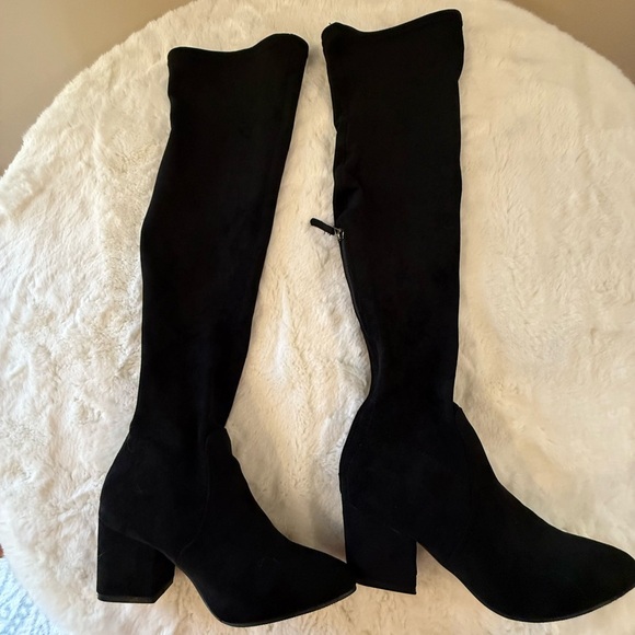 🖤 Chic Black Suede Over-the-Knee Boots - EU 38 
/US 7.5/8🖤 - Picture 3 of 14